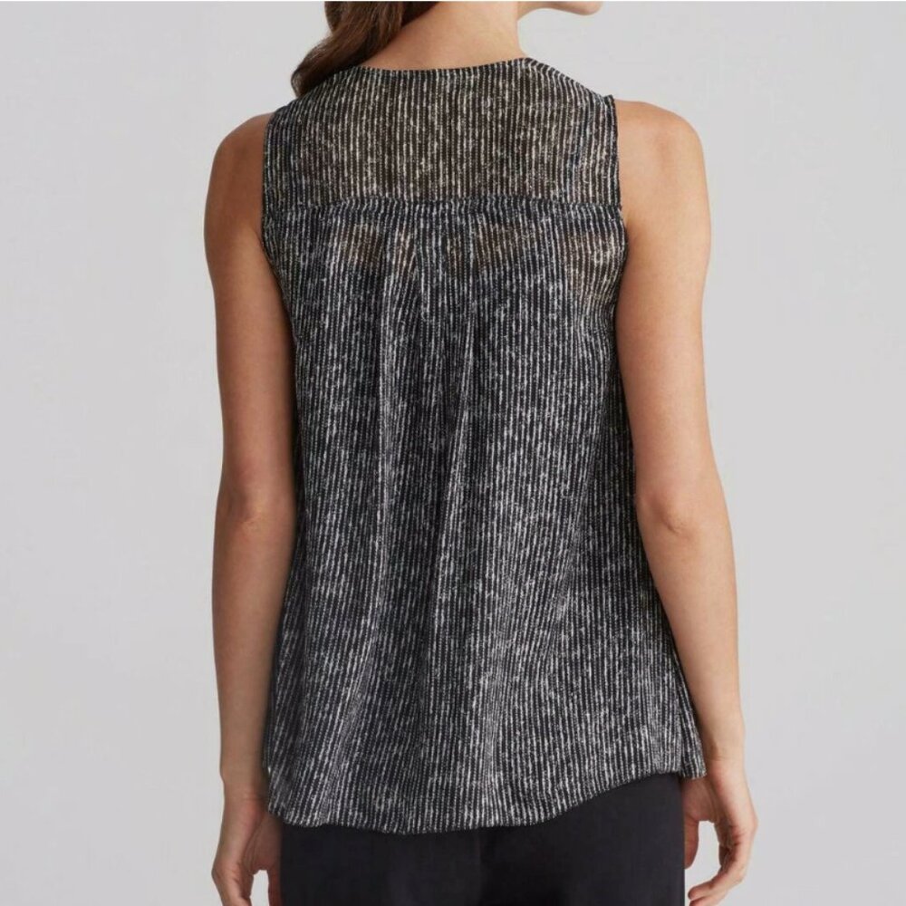 Eileen Fisher Elemental Printed Crinkle Silk Tank Top Size XS (Retail $228) - Picture 2 of 12